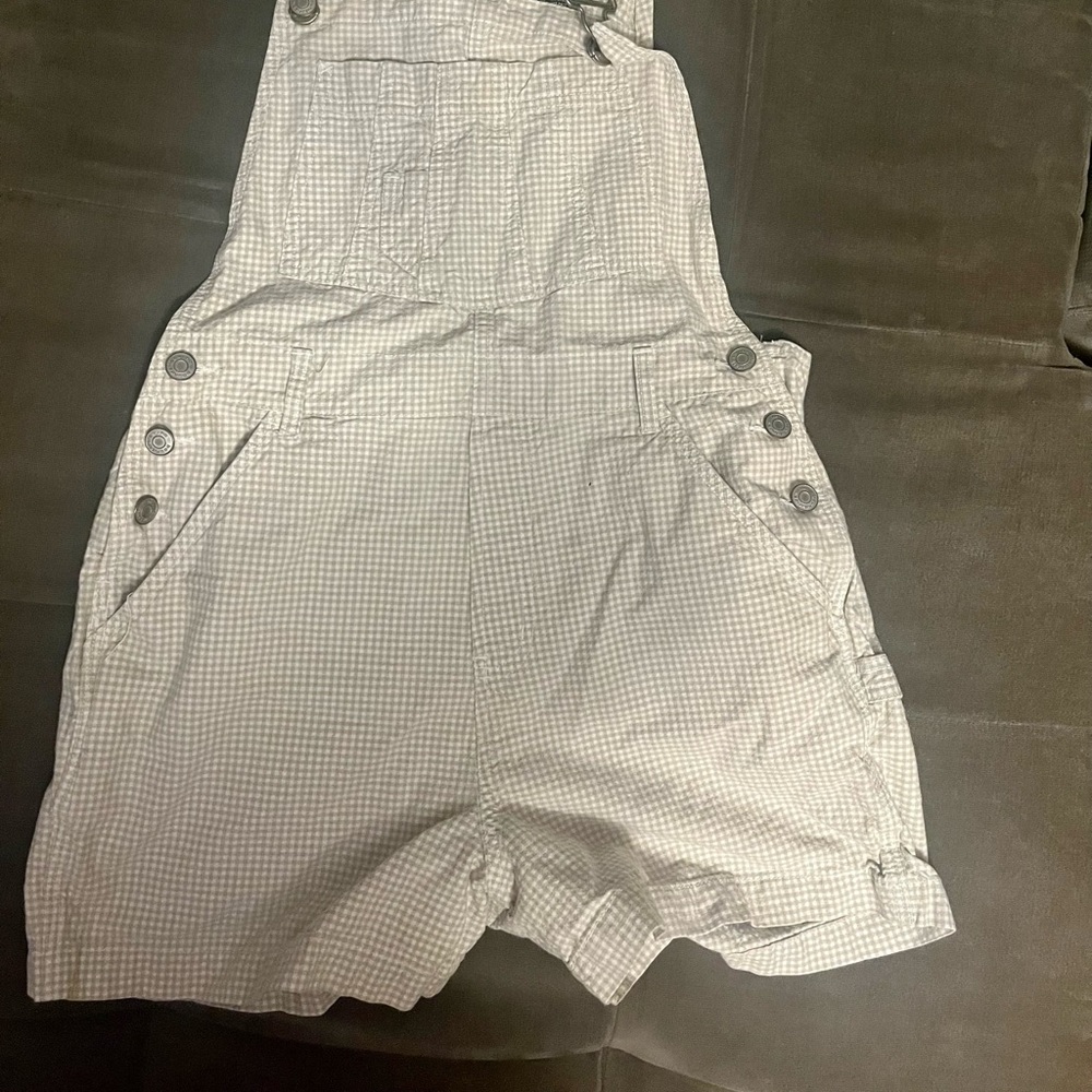 Gingham checkered overalls